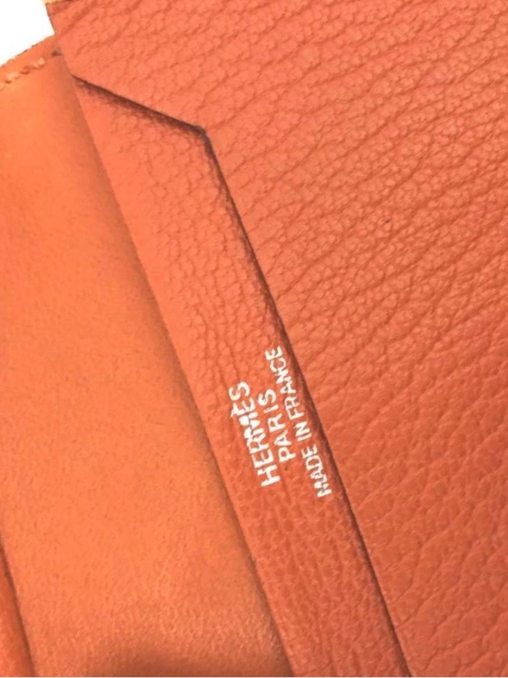 Authentic Hermès Béarn Compact Wallet Orange Leather PHW H - Picture 2 of 8